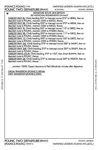 Int'l Hartsfield-Jackson Atlanta, GA (KATL): POUNC TWO (RNAV) (DP)