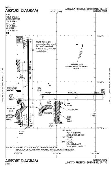 Lubbock Smith Intl Lubbock, TX (KLBB): AIRPORT DIAGRAM (APD)